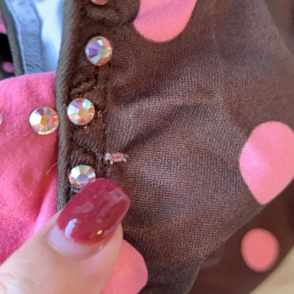 1950’s Style Brown & Pink Polka Dot dress with Tulle underskirt - L or XL Child